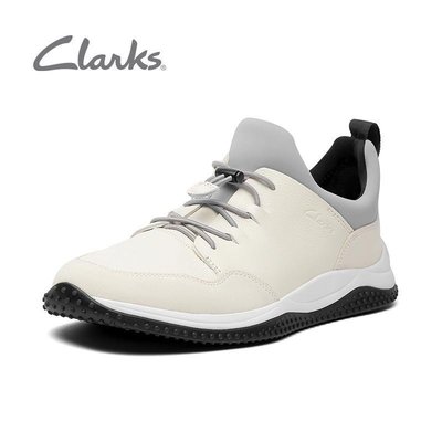 特賣- Clarks其樂男鞋2021秋季新款休閑鞋白色百搭運動鞋男 Puxton Ease