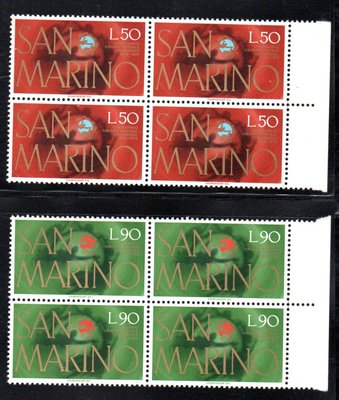 【流動郵幣世界】聖馬利諾1974年萬國郵政聯盟成立 100 週年郵票四方聯