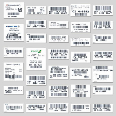 35張 手帳貼紙 航空飛機場托運條碼登機牌機票旅行箱行李箱筆記本電腦手機貼紙