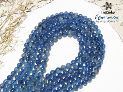 天然石．DIY材料 天然高透體魔鬼海藍寶石圓珠串裝約65顆入【F3063-1】約6.3mm手作飾品條珠《晶格格的多寶格》