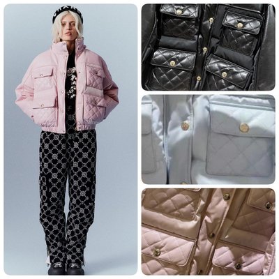 Chanel ❤️ 馬卡龍粉藍黑 滑雪羽絨外套