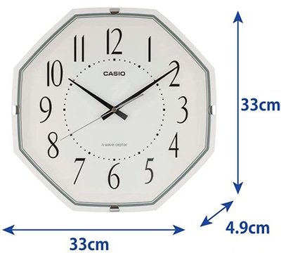 日本進口 好品質 正品   SIO卡西歐 簡約八角造型掛鐘 牆上質感時鐘電波鐘鐘錶送禮禮品