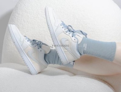 Nike Air Jordan 1 Low 灰藍 經典 低幫休閒百搭滑板鞋 DQ4151-500 男女鞋
