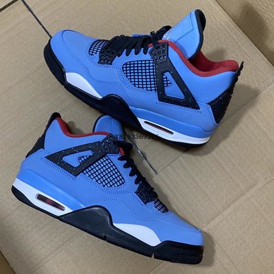 Air Jordan 4 Retro 湖水藍 麂皮 時尚氣墊低筒運動籃球鞋308497-406 男鞋