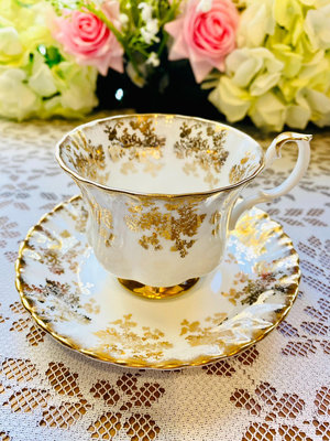 英國骨瓷皇家阿爾伯Royal Albert金蕾絲咖啡杯碟套裝