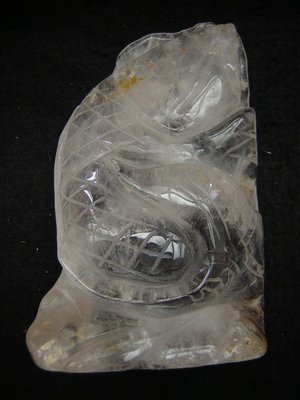 【采鑫坊】白水晶雕件~白水晶魚(年年有餘)《直購品》490g~附特製木座