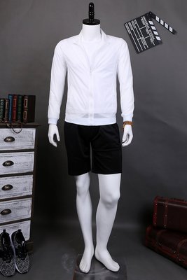 【熱賣下殺】 韓國 潮 男 時尚 休閒 透氣 簡約素面純色 白色 夾克 薄款 防曬衣 長袖外套 風衣外套