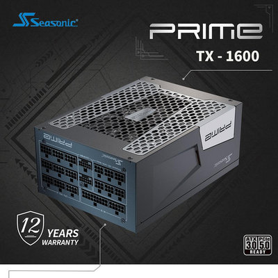 【澄名影音展場】海韻 Seasonic PRIME TX 1600 ATX3.0 電源供應器 鈦金/全模 (編號:SE-PS-PR3TX1600)