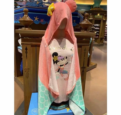 上海迪士尼 Disney夏日 美人魚 毛巾 披肩 63*148