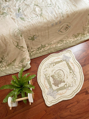 鈴蘭圖鑒地毯-仿羊絨柔軟異型地墊 法式清新鈴蘭花