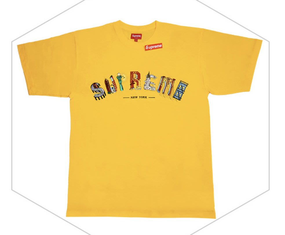 美牌Supreme 潮牌19SS新款NEW YORK City Arc Tee 紐約城市景點刺繡短袖