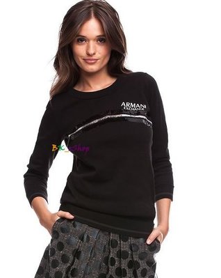 【美衣大鋪】☆ AX ARMANI EXCHANGE 正品☆Sequin Stripe Logo Sweater 美毛衣