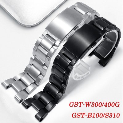 森尼3C-卡西歐 G-SHOCK 錶帶 GST-W300 / S130 GST-400G / 410G GST-B100 金屬男士-品質保證