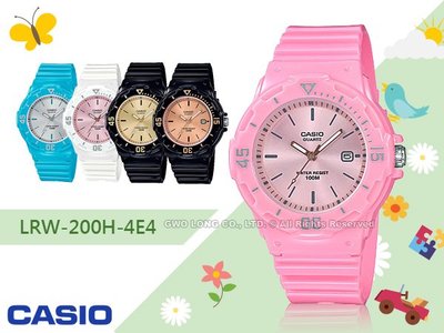 CASIO 卡西歐 手錶專賣店 LRW-200H-4E4 指針錶 橡膠錶帶 防水100米 粉色粉面LRW-200H
