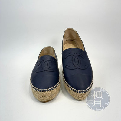 CHANEL 香奈兒 G29762 藍色 鉛筆鞋 #39 雙C鉛筆鞋 精品 配件 精品配件 精品鞋 休閒鞋