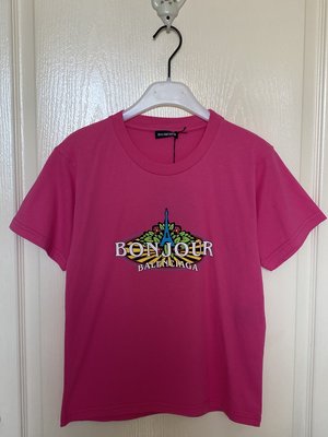 全新 Balenciaga 巴黎世家 Bonjour logo-printed T-shirt 10Y 現貨限量一件