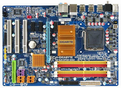 技嘉 GA-EP35-DS3 全固態電容高階主機板、775腳位、支援DDR2記憶體與多核心處理器、拆機良品附檔板