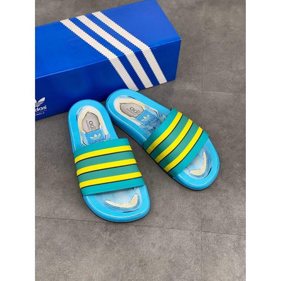 adidas originals Adile tte Premium Slides 藍黃 拖鞋 FX4379