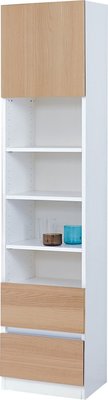 【生活家傢俱】HJS-629-7：系統1.4尺一門雙抽書櫃-北美橡木【台中家具】書架 展示櫃 置物櫃 低甲醛E1系統板