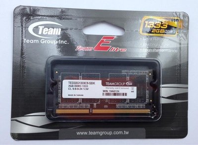 【冠丞3C】十銓 TEAM DDR3 1333 2G 記憶體 RAM 筆記型 ram-014