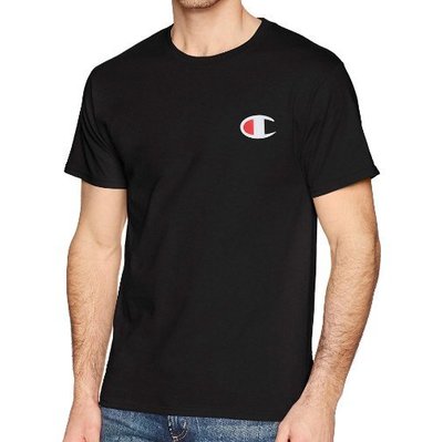 現貨 1XL 潮T CHAMPION 黑色 大LOGO短T 素T 短袖T恤 超酷個性短T 大尺碼 正品