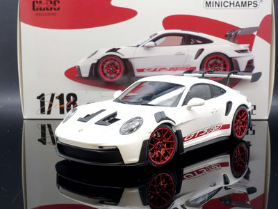 【MASH】 Minichamps 1/18 Porsche 992 GT3 RS CLDC限定 白/紅