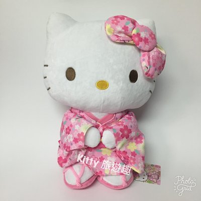 [Kitty 旅遊趣] Hello Kitty 絨毛玩偶 凱蒂貓娃娃 絨毛娃娃 和服玩偶 粉紅色 禮物 收藏