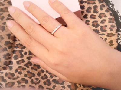 ~桃毛窩~ 專櫃真品珠寶 Tiffany &amp; Co.經典款 鉑金 950 鑽石 線戒 戒指~美品