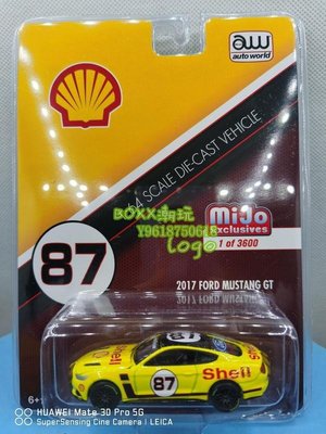BOXx潮玩~AW MiJo限定1:64 2017年福特野馬GT賽車殼牌涂裝#87 Shell 7439