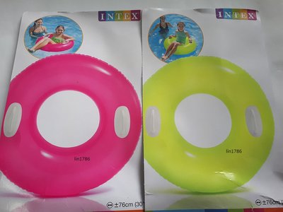 INTEX 59258 全新品夏天玩水游泳充氣戲水池永圈浮圈 手把充氣游泳圈 浮排 溫泉可以用