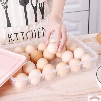 【熱賣精選】冰箱雞蛋收納保鮮盒24格雞蛋格蛋托 批發廚房帶蓋防塵食物收納盒