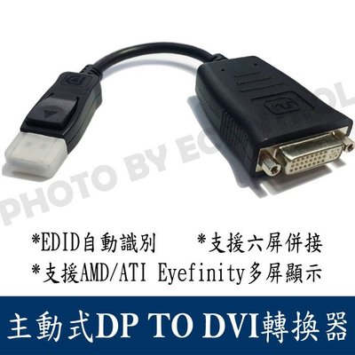 【易控王】主動式DisplayPort轉DVI轉接線/DP TO DVI轉接頭/多屏顯示-六屏併接(40-717-03)