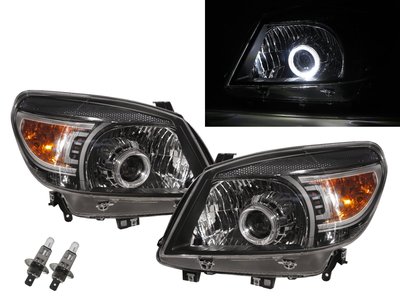 卡嗶車燈 FORD 福特  RANGER 2009-2011 五門車 光導LED天使眼光圈魚眼 大燈 黑