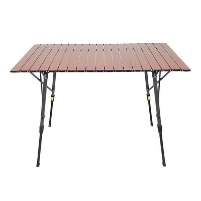 💓好市多代購💓 Timber Ridge 木紋鋁製摺疊桌 組裝簡單，輕量好攜帶/耐荷重：約27公斤 展開尺寸：約長110 X 寬70 X 高51~70 公分
