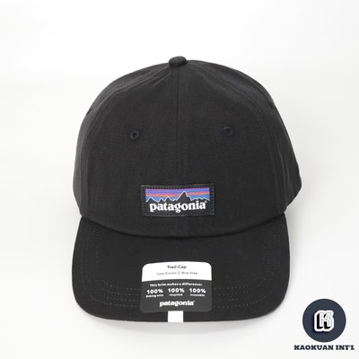 【高冠國際】公司貨正品 Patagonia P-6 Label Trad Cap 基本款 Logo 老帽 鴨舌帽 黑色