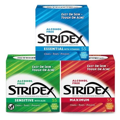【蘇菲的美國小舖】美國Stridex 水楊酸棉片 55片 去閉口粉刺痘 抗痘清潔棉片 控油 溫和 無酒精