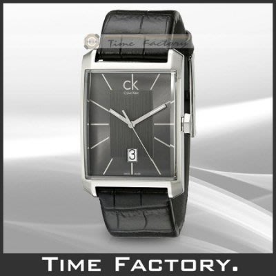 時間工廠 無息分期 CK Calvin Klein 極簡方黑面腕錶 K2M21107