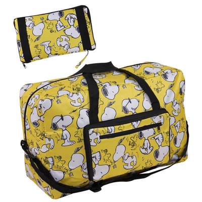 史努比可愛卡通折疊便攜旅行袋旅游登機輕便防水行李包可套拉桿箱