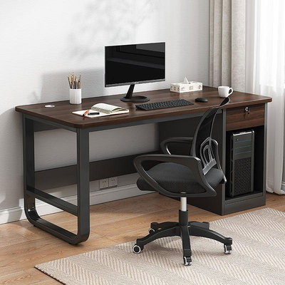 辦公桌辦公室電腦桌台式簡約帶抽屜簡易員工現代桌子臥~特價