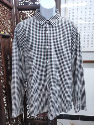 (二手近全新)義大利CERRUTI 1881 格紋長袖襯衫 (16.5/42)(B717)