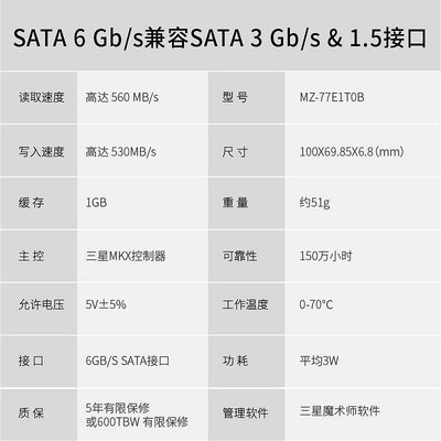 三星固態硬碟870EVO 250GB/500GB/1TB筆電桌機SATA2.5英寸SSD