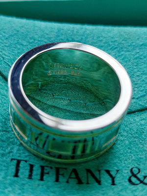 Tiffany 蒂芬尼 經典 純銀 寬版羅馬數字戒指   【Atlas】 【附原盒、防塵套】