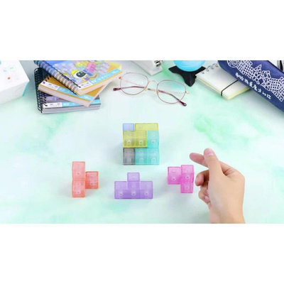 【米顏】 奇藝兒童力魔方索瑪立方體積木魯班拼裝俄羅斯方塊性玩具