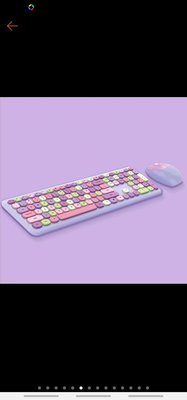 夏天感 無線鍵盤滑鼠套裝 女生可愛巧克力靜音無線彩色鍵盤 可愛鍵盤