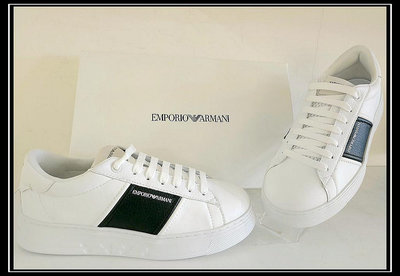 2024春夏新款~EMPORIO ARMANI 白色真皮休閒鞋(24S126)