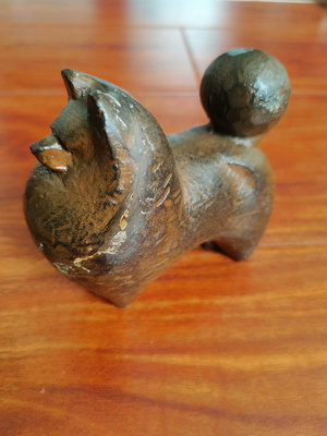名家三枝惣太郎 狗擺件置物雕塑 擺件 南部鐵器