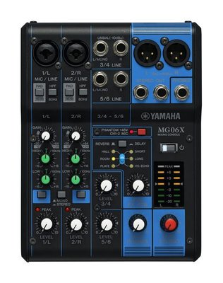 【六絃樂器】全新 Yamaha MG06X 混音器 內建SPX效果 / 舞台音響設備 專業PA器材