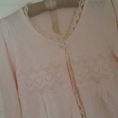 粉色蕾絲蝴蝶造型棉質小外套 (1-2)