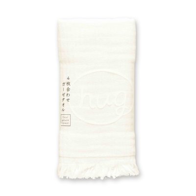 [偶拾小巷] 日本製 HUG純棉四層紗布長毛巾 - 雪白色