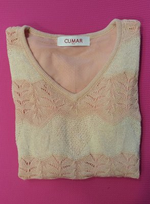 A~免運~全新高質感 CUMAR 短袖 上衣 針織衫 專櫃胸圍46cm(+-5%)定價1980